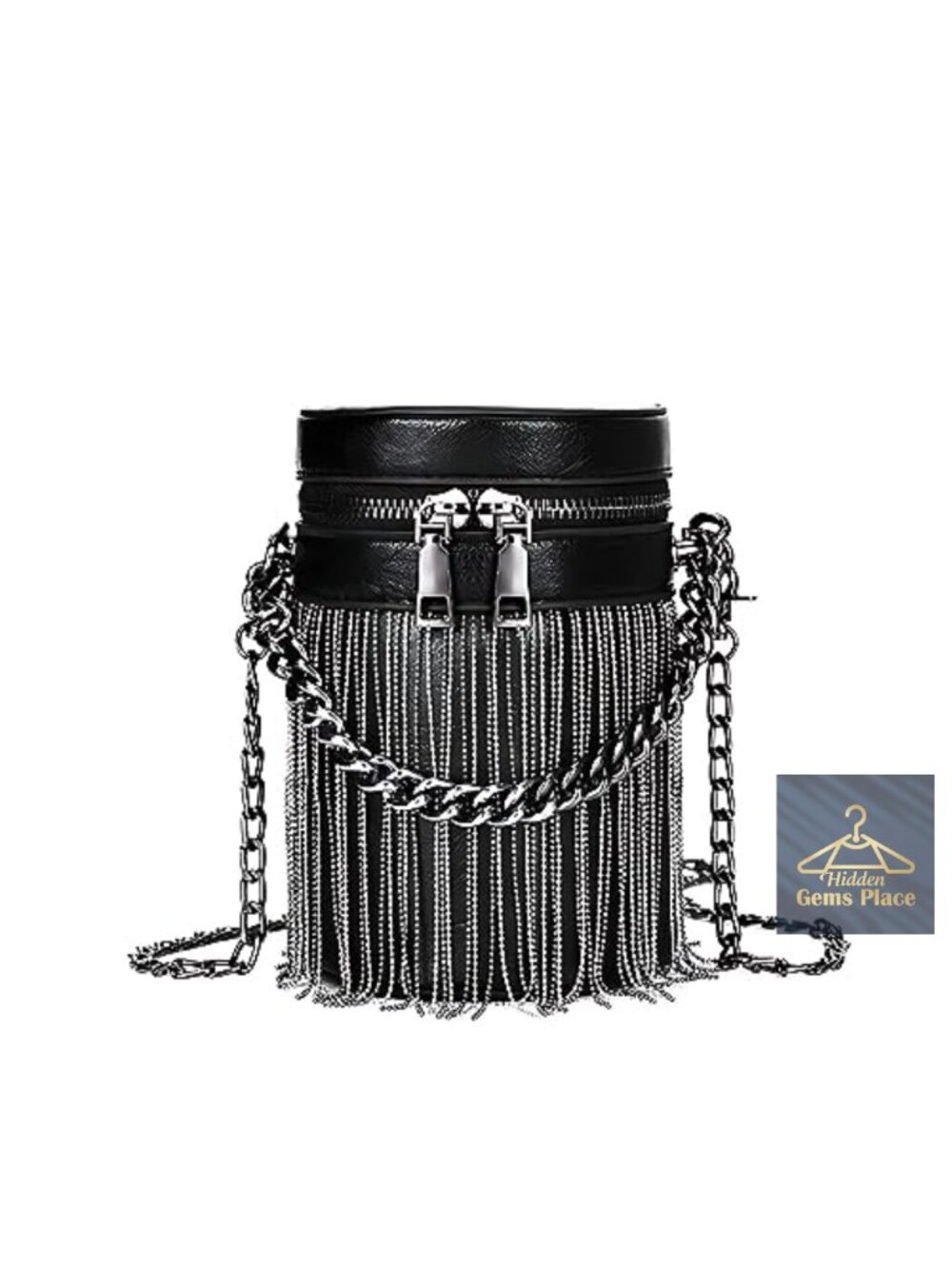 Vegan Leather Y2K Punk Tassel Tote Gothic Crossbody Bucket Bag